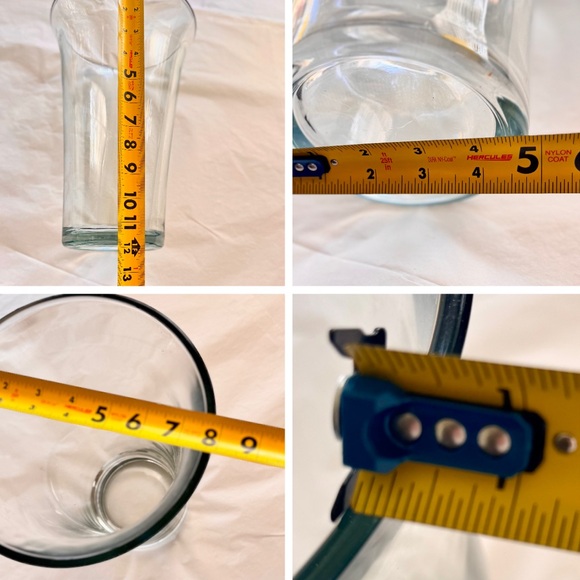 VINTAGE 12” Thick & HEAVY Solid Glass Fluted Vase - 7 LBS!! - Picture 13 of 14